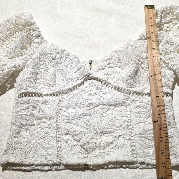 Mele E Pere Womens Lace Bustier Crop Top Large Open Boho Hippie Puff Coquette - Picture 8 of 8